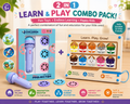 2-in-1 Learn & Play Kids Combo Pack | Mini Story Projector + Wooden Color & Number Learning Board