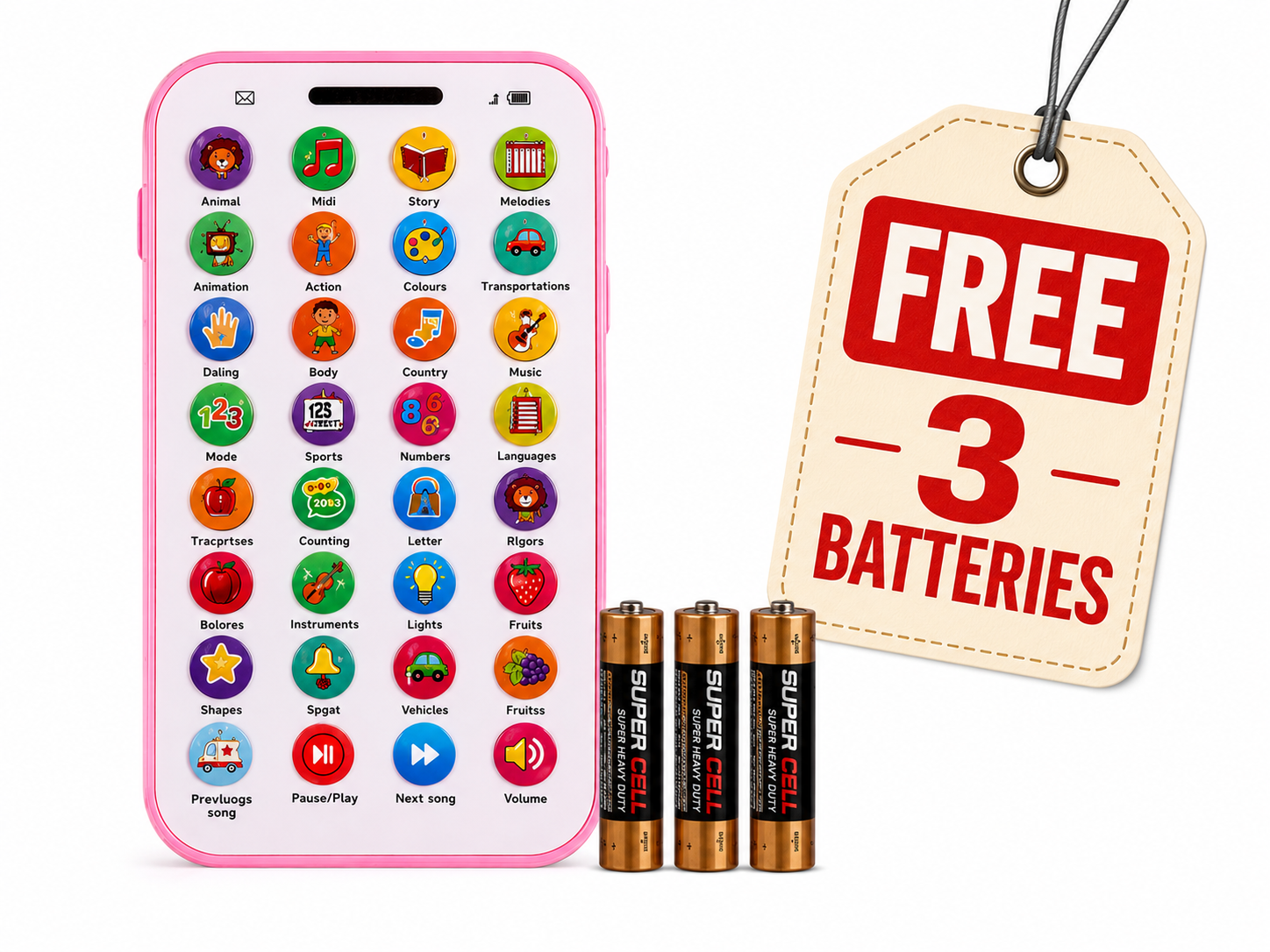 Kids Educational Toy Phone – 28 Interactive Learning Keys with Music, Numbers, Letters & Sounds (Ages 3+)
