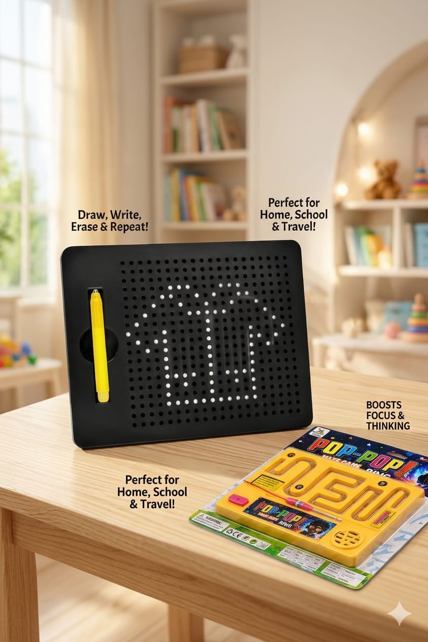 Kids Creativity & Brain Development Combo – Magnetic Drawing Board + Maze Challenge