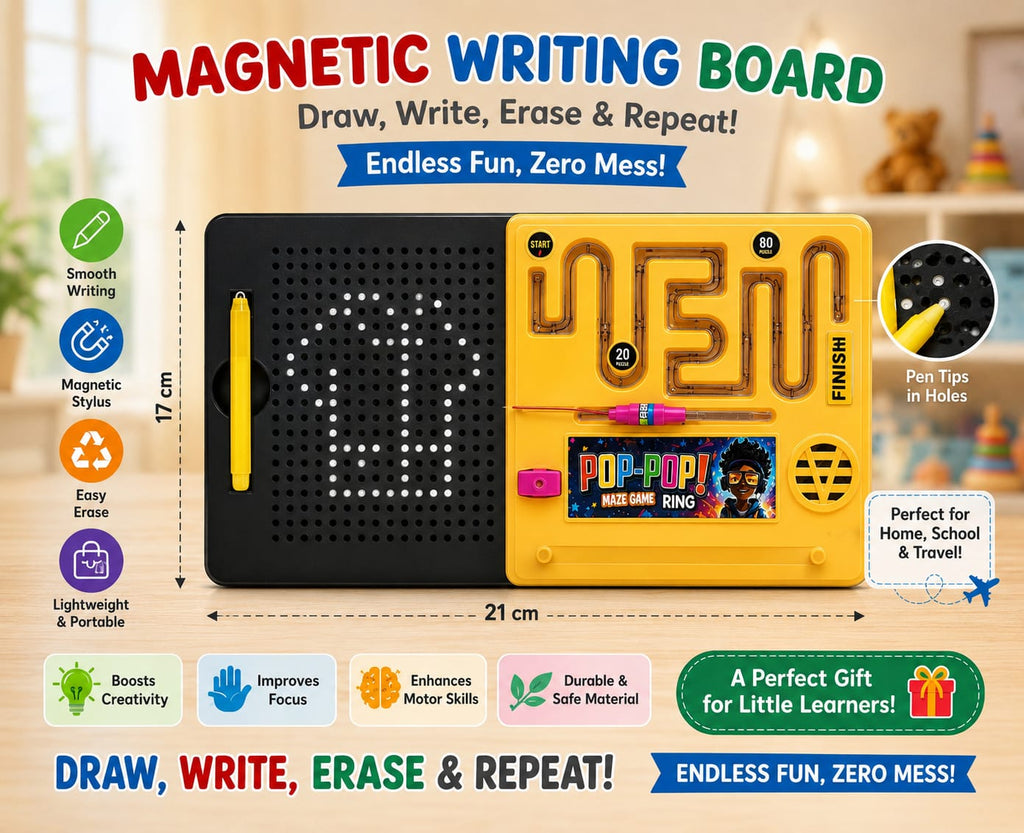 Kids Creativity & Brain Development Combo – Magnetic Drawing Board + Maze Challenge