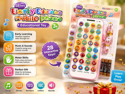 Kids Educational Toy Phone – 28 Interactive Learning Keys with Music, Numbers, Letters & Sounds (Ages 3+)