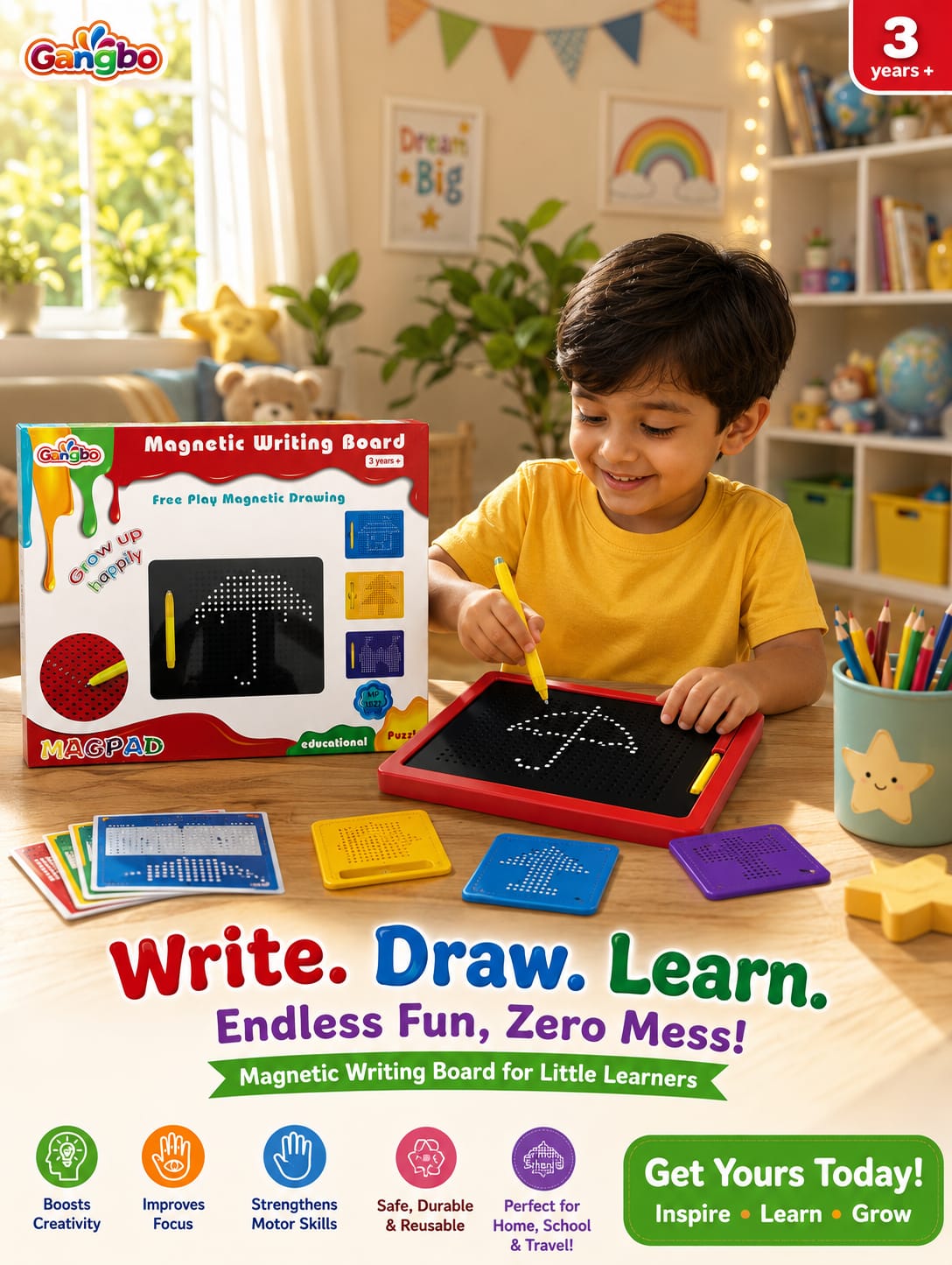 Kids Creativity & Brain Development Combo – Magnetic Drawing Board + Maze Challenge