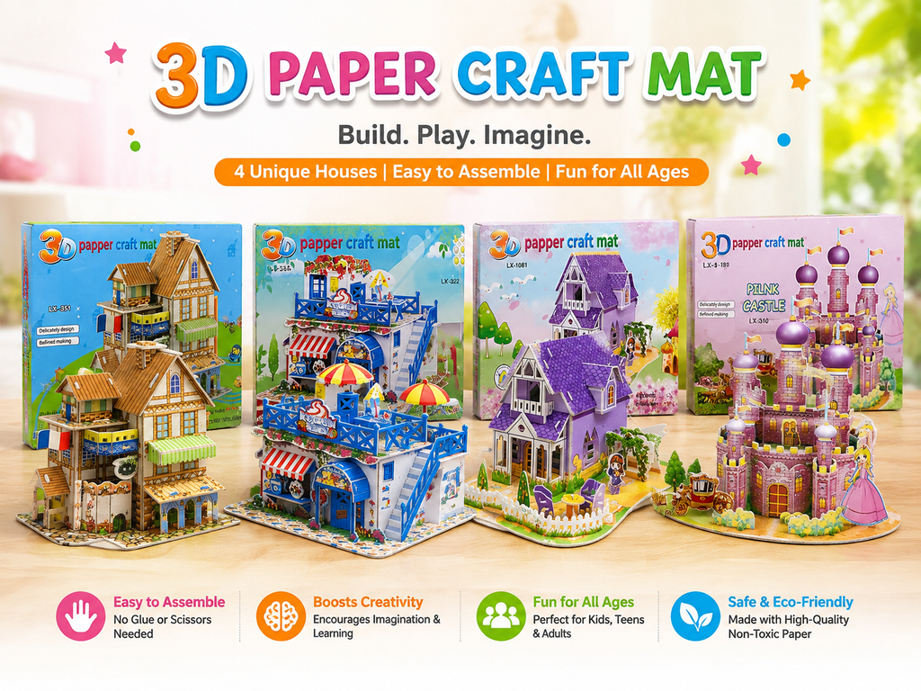 2-in-1 3D Paper Craft House Combo Pack