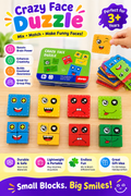 Crazy Face Puzzle – Mix & Match Funny Faces Educational Toy for Kids
