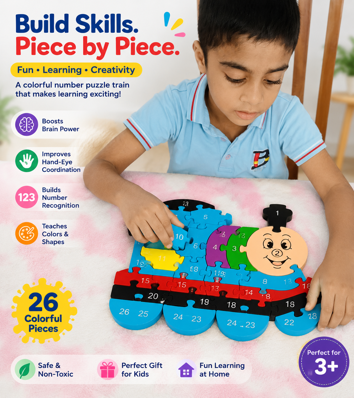 2-in-1 Double-Sided Number & Alphabet Puzzle Toy – Educational Learning Toy for Kids