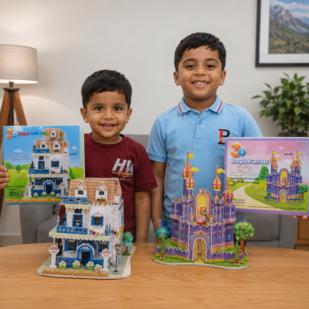 2-in-1 3D Paper Craft House Combo Pack